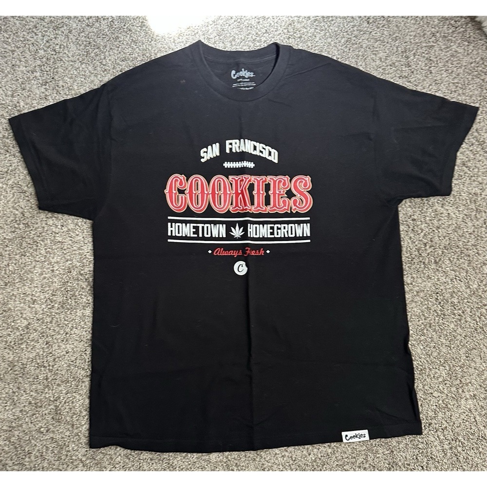 Cookies SF San Francisco Hometown Homegrown Graphic T-Shirt Black XL 100% Cotton